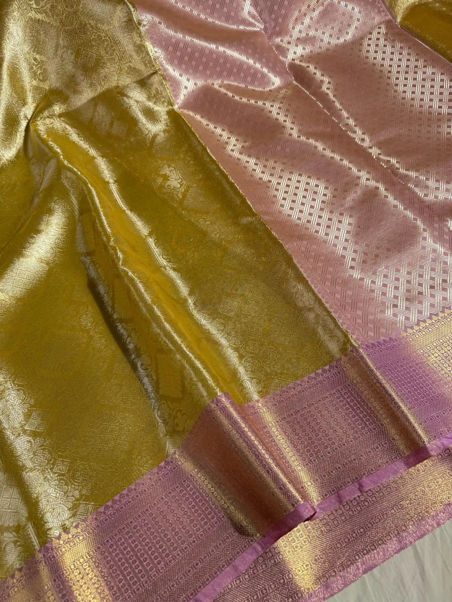 Metallic Golden Tissue Silk Kanjivaram Banarasi Saree