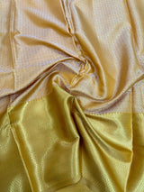 Metallic Gold Tissue Silk Copper Zari Ikkat Banarasi Saree