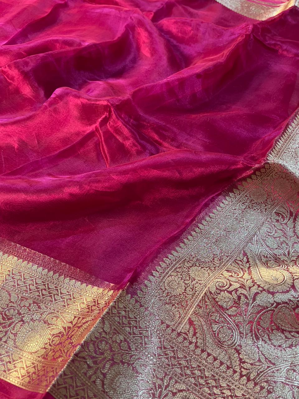 Pure tissue silk saree with rich pallu and blouse