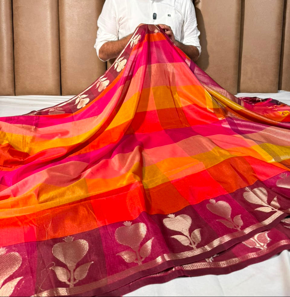 Multicoloured Contemporary Weave Banarasi Silk Saree