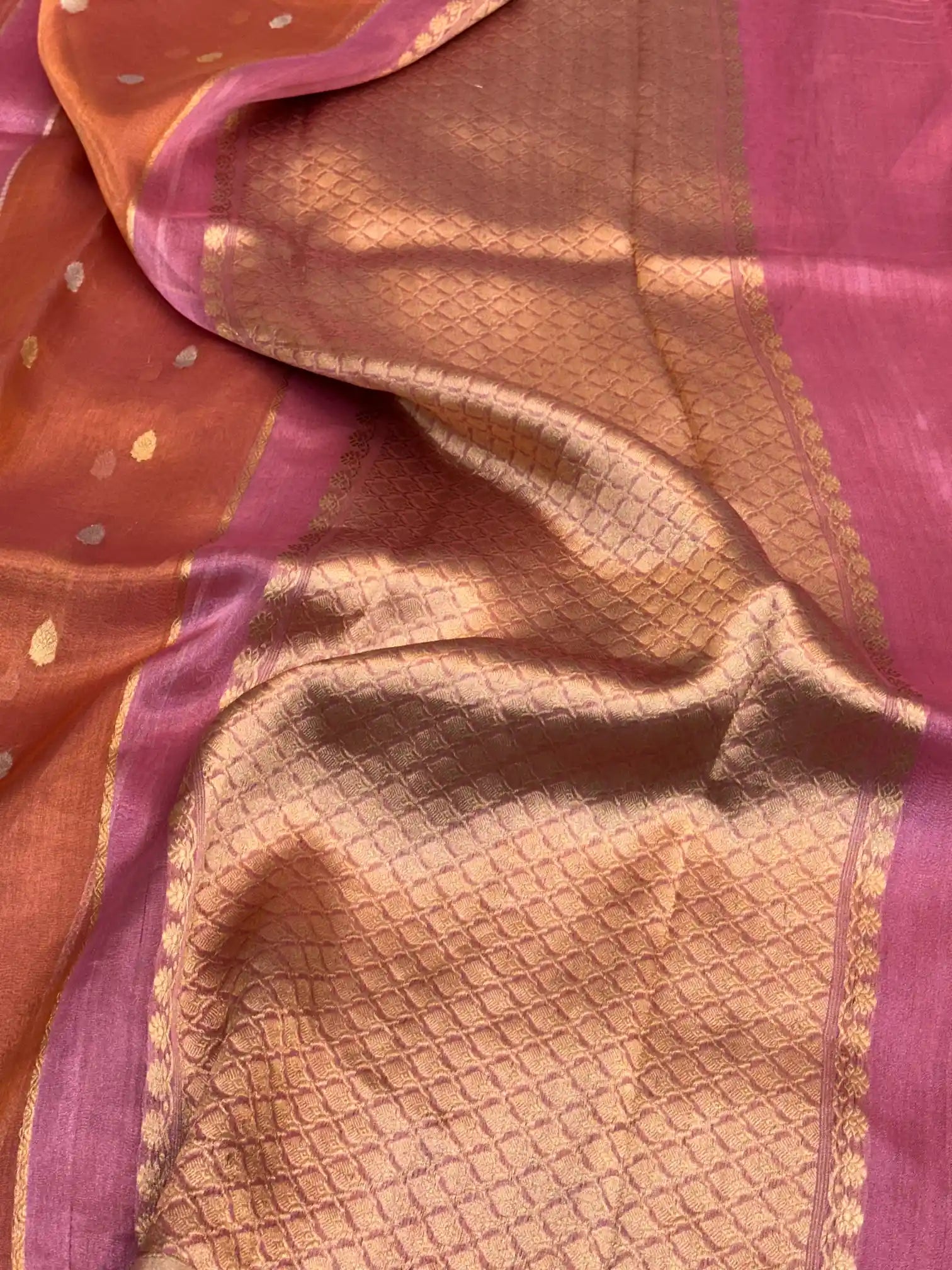 Multicoloured Handwoven Pure Tissue Silk Saree