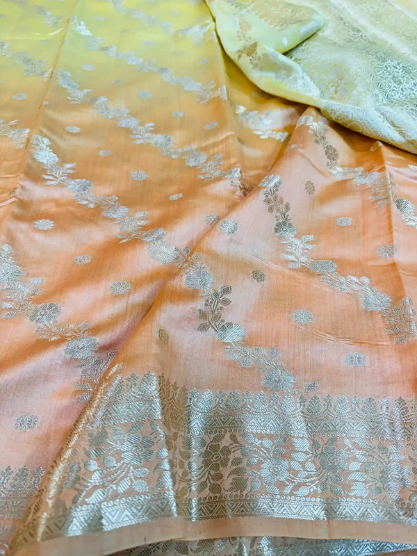 Multicoloured Pure Chiniya Silk Banarasi Saree