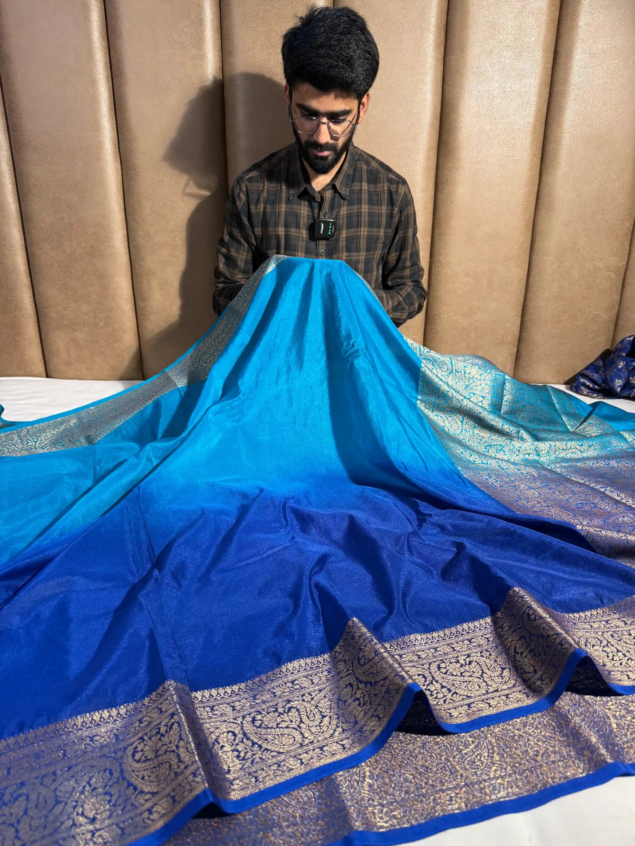 Multilayered Ombré Warm Silk Traditional Banarasi Saree