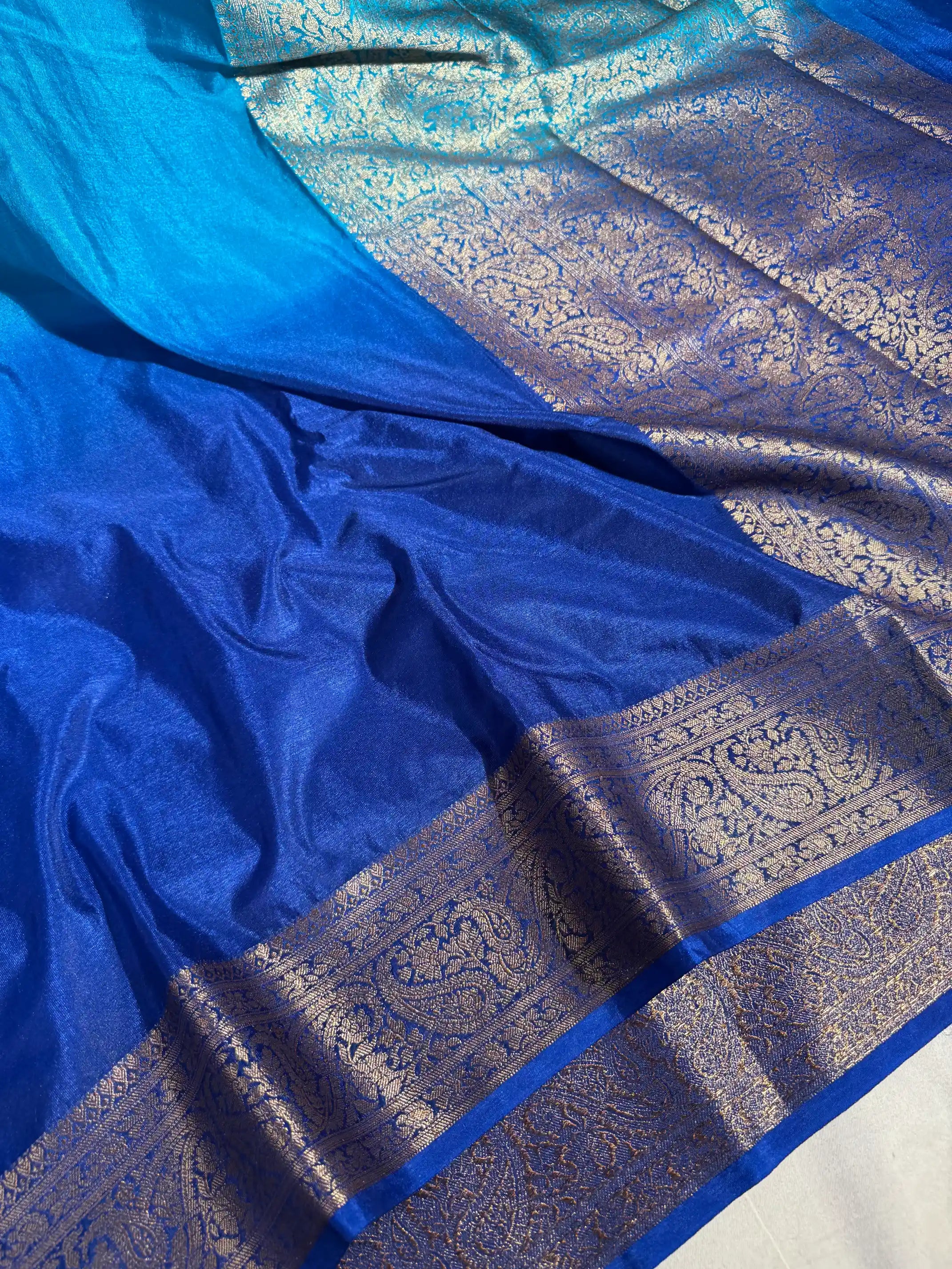 Multilayered Ombré Warm Silk Traditional Banarasi Saree