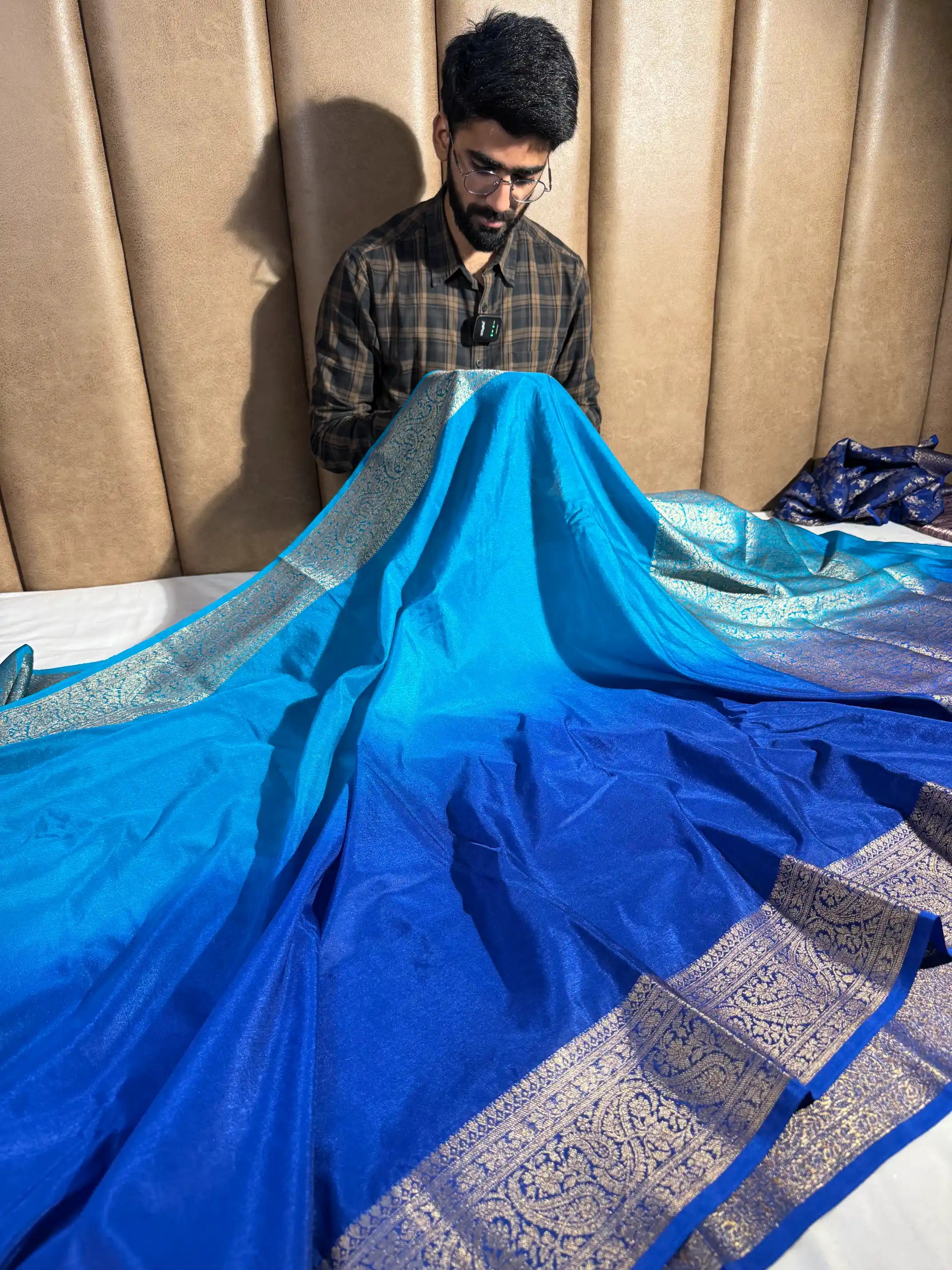 Multilayered Ombré Warm Silk Traditional Banarasi Saree