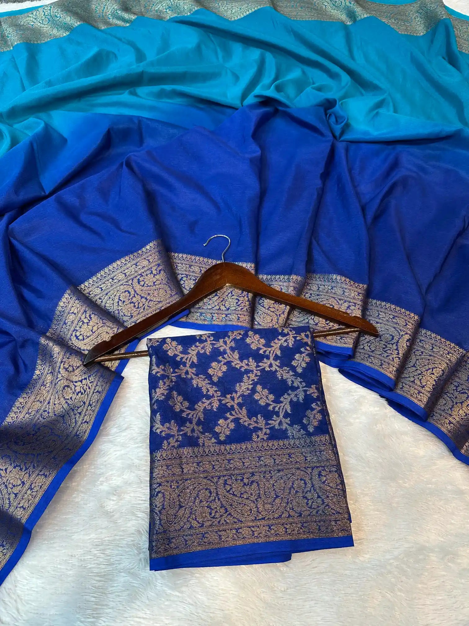 Multilayered Ombré Warm Silk Traditional Banarasi Saree