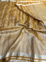 Mustard Yellow Soft Tissue Abstract Weave Saree