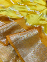 Mustard Yellow Pure Chiniya Silk Banarasi Saree