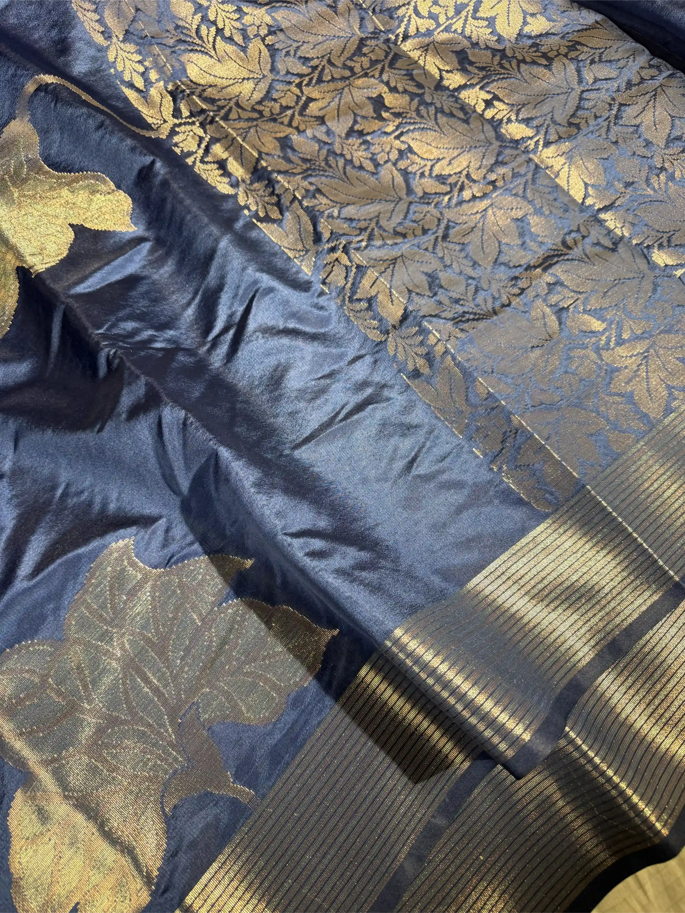 Navy Chinia Silk Heritage Grand Design Banarasi Saree