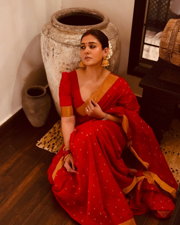 Nayanthara Ma'am Inspired Softsilk Banarasi Saree