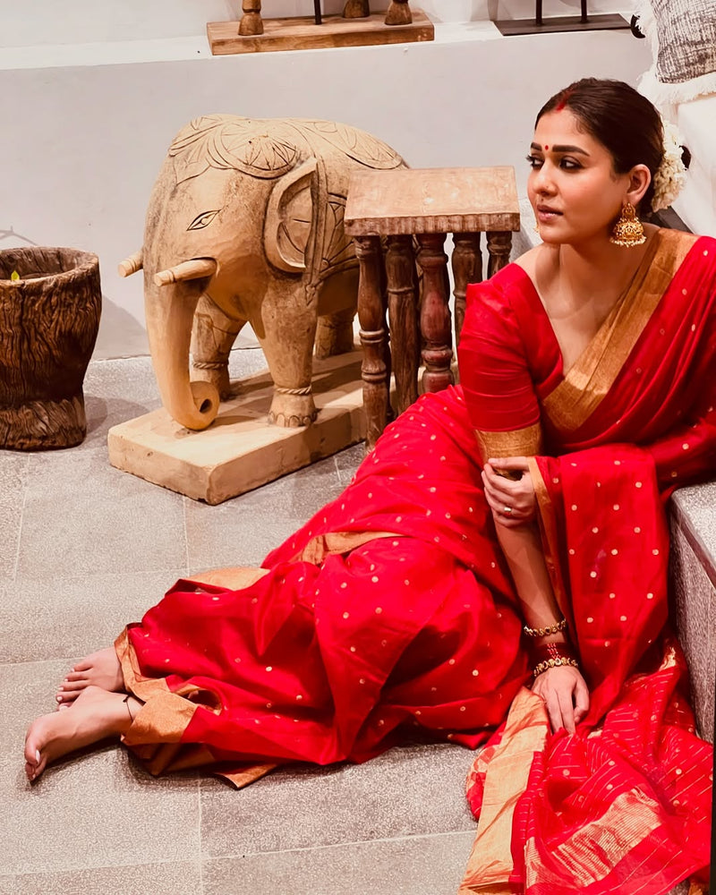 Nayanthara Ma'am Inspired Softsilk Banarasi Saree