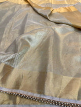 Nayanthara Ma’am Inspired Tissue Silk Moti Lace Attached Saree