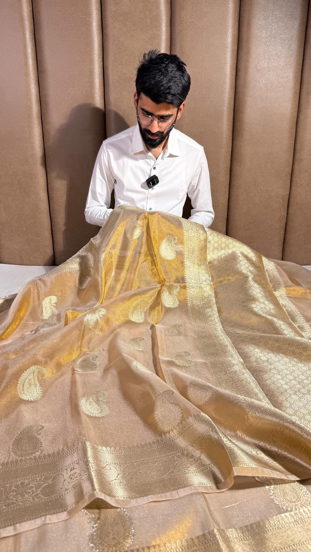 Never Seen Before Eccentric Copper Tissue Silk Banarasi Saree