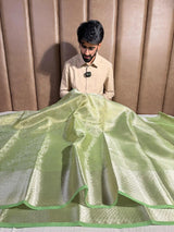 Never Seen Neon Glass Tissue Silk Banarasi Saree