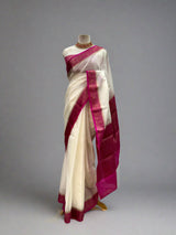 Off-White Mysore Crepe Silk Banarasi Saree