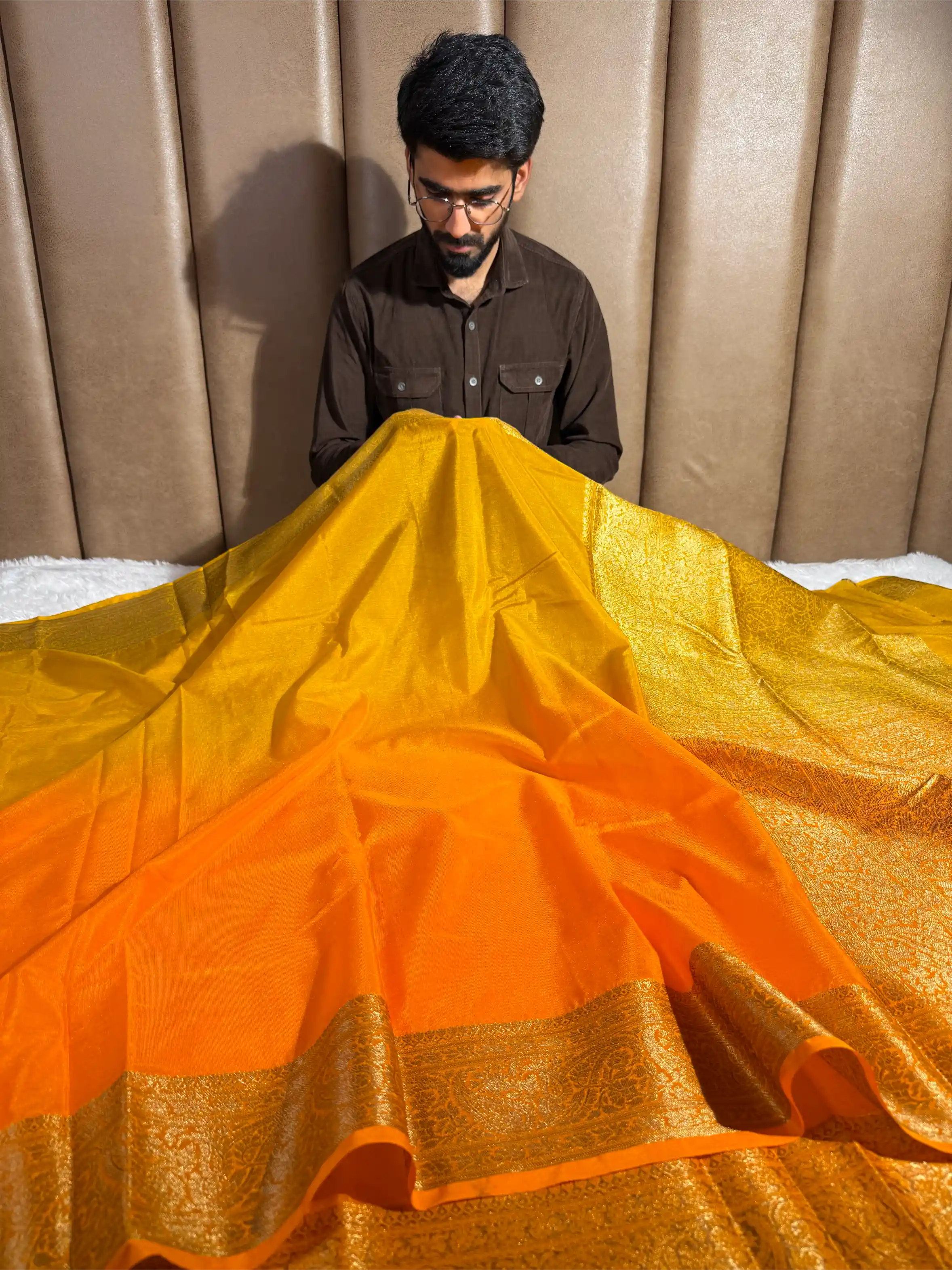 Ombré Dyed Warm Silk Traditional Banarasi Saree