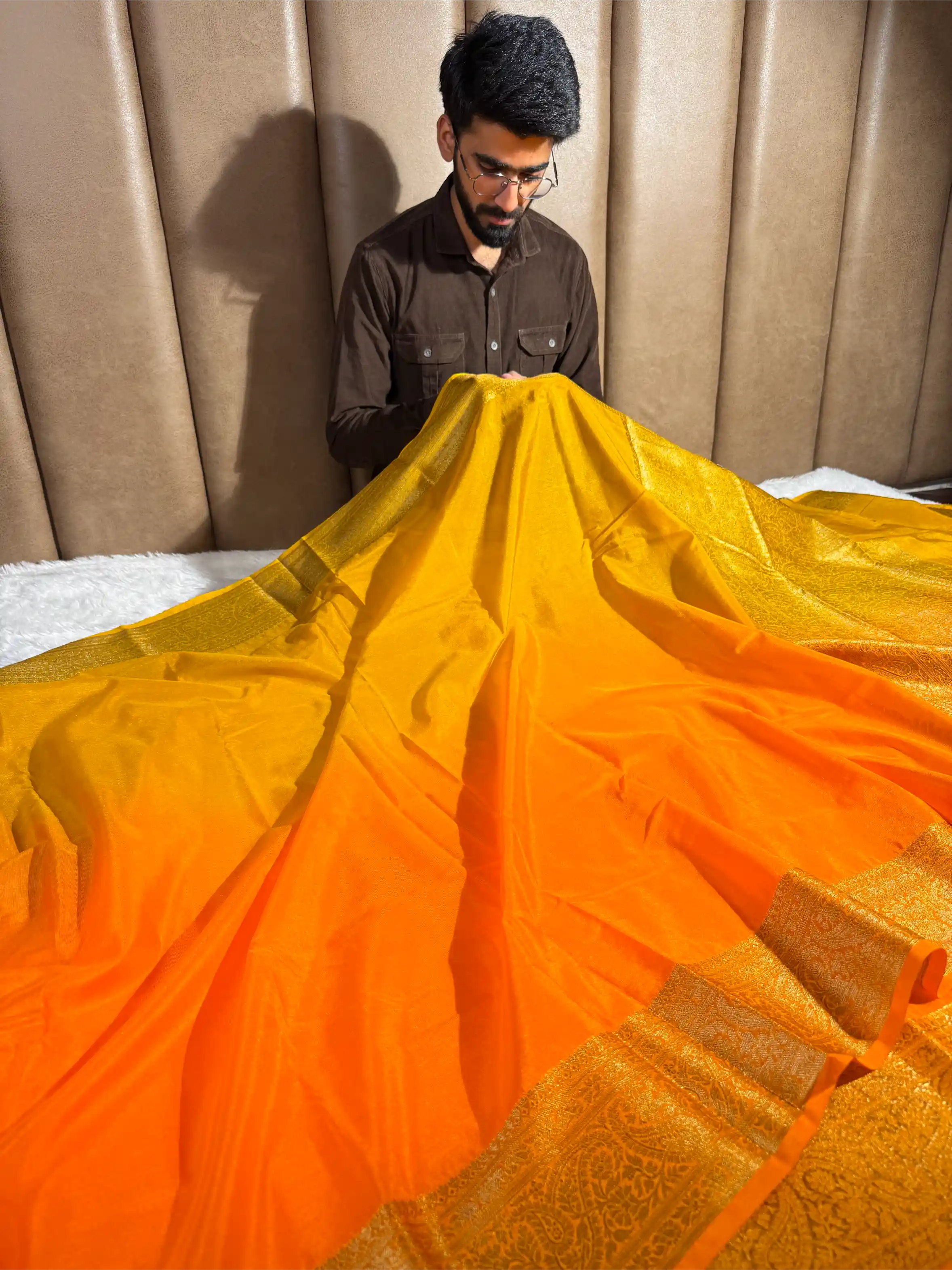 Ombré Dyed Warm Silk Traditional Banarasi Saree