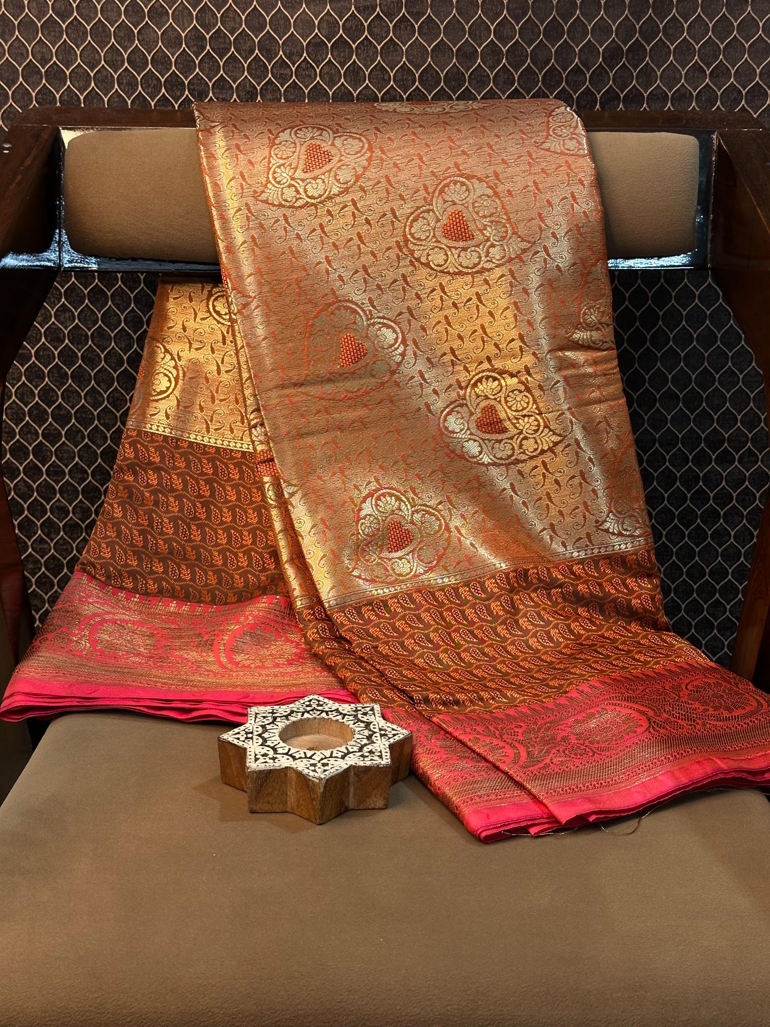 Eccentric zari weave Softsilk Banarasi saree