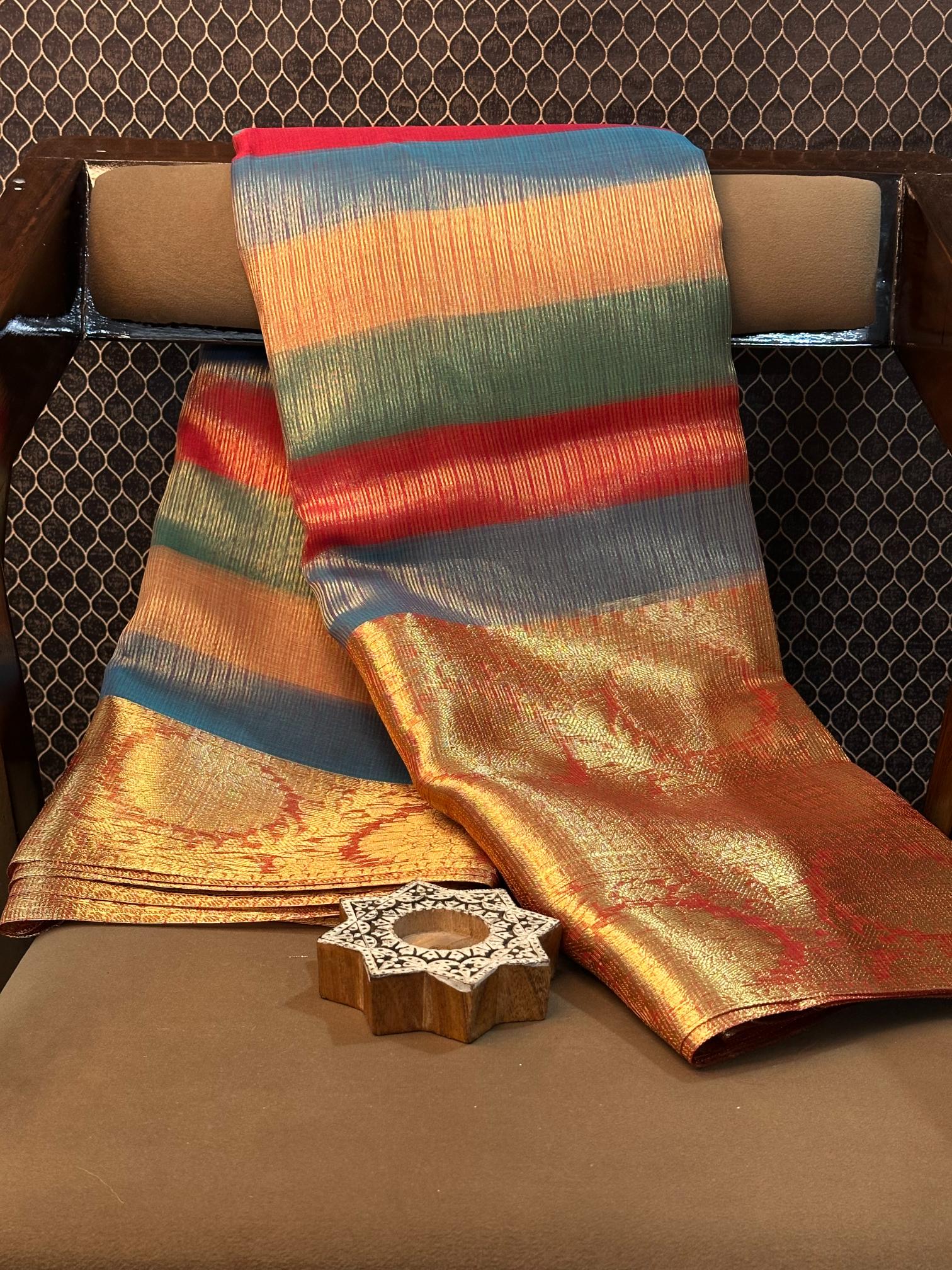Eccentric Zari Weave Softsilk Heritage Banarasi Saree