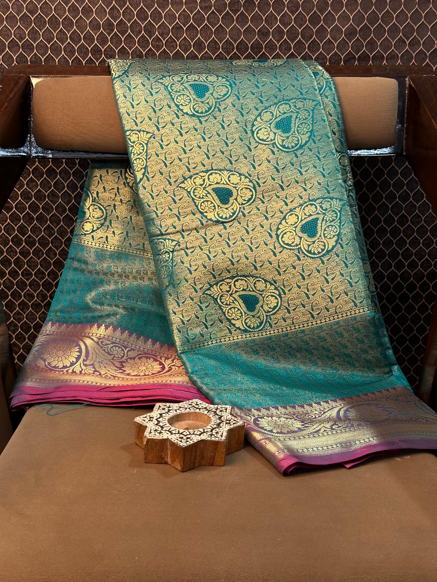Eccentric Zari Weave Softsilk Heritage Banarasi Saree