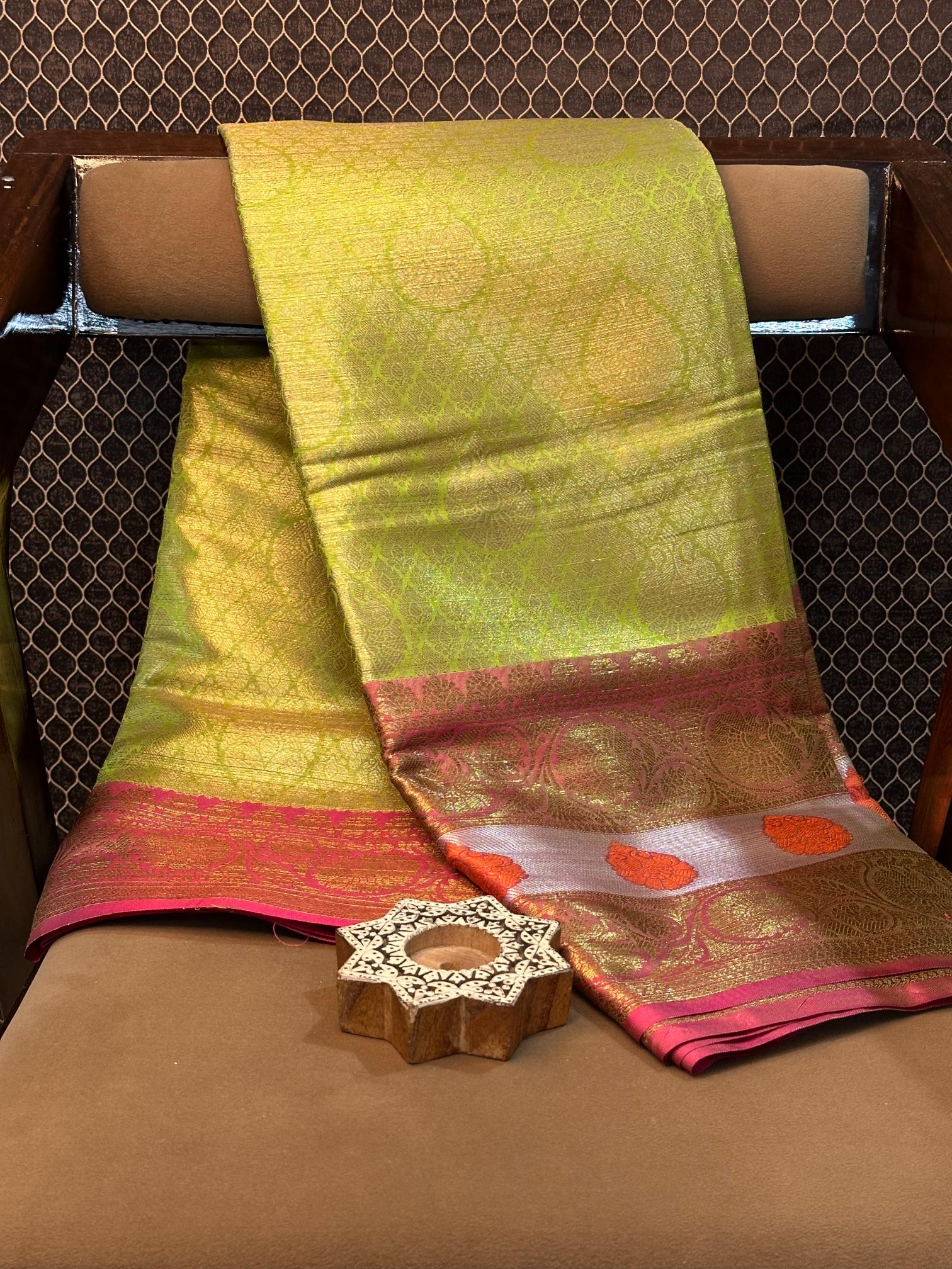 Eccentric Zari Weave Softsilk Heritage Banarasi Saree