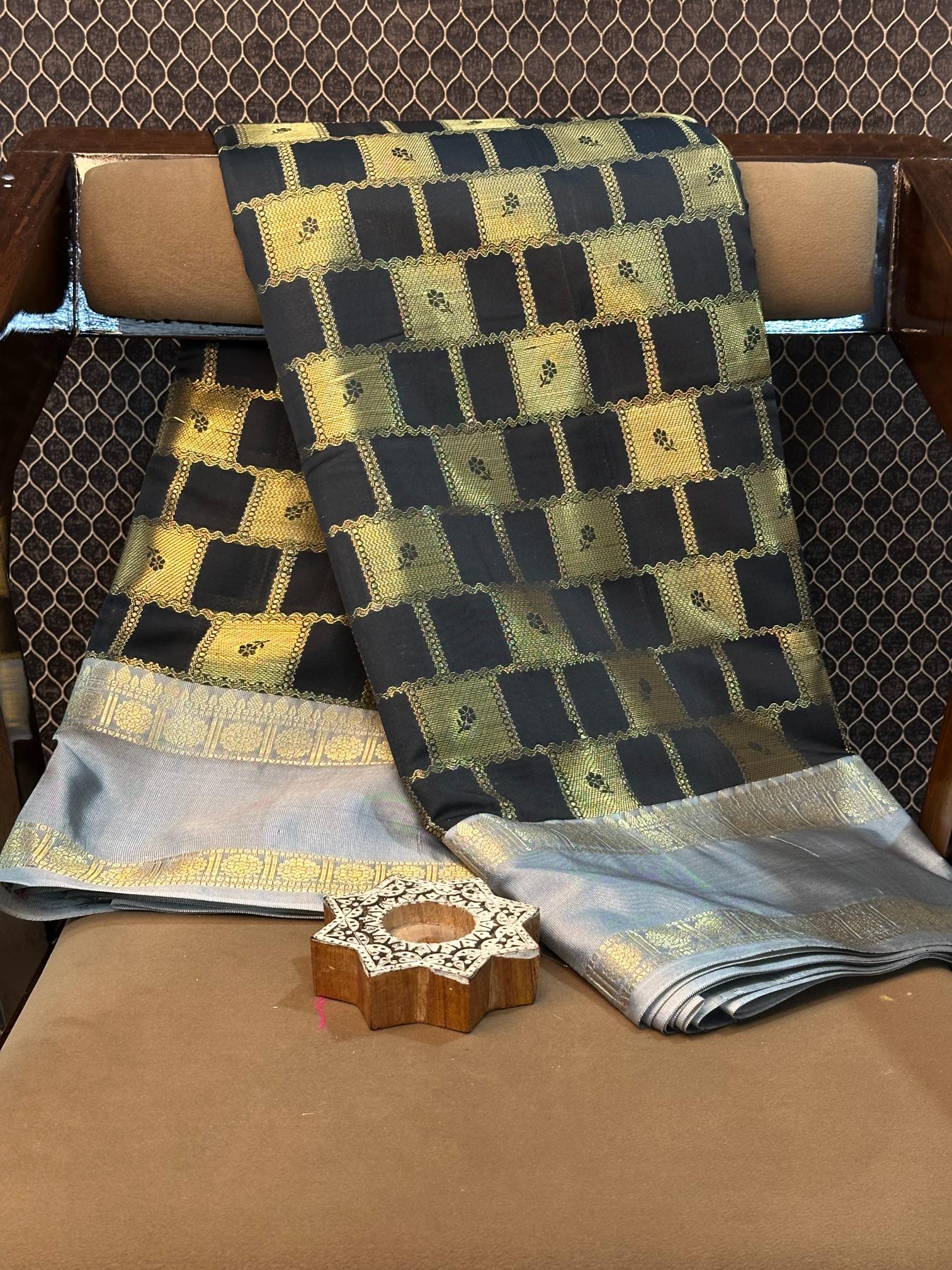 Eccentric zari weave Softsilk Banarasi saree