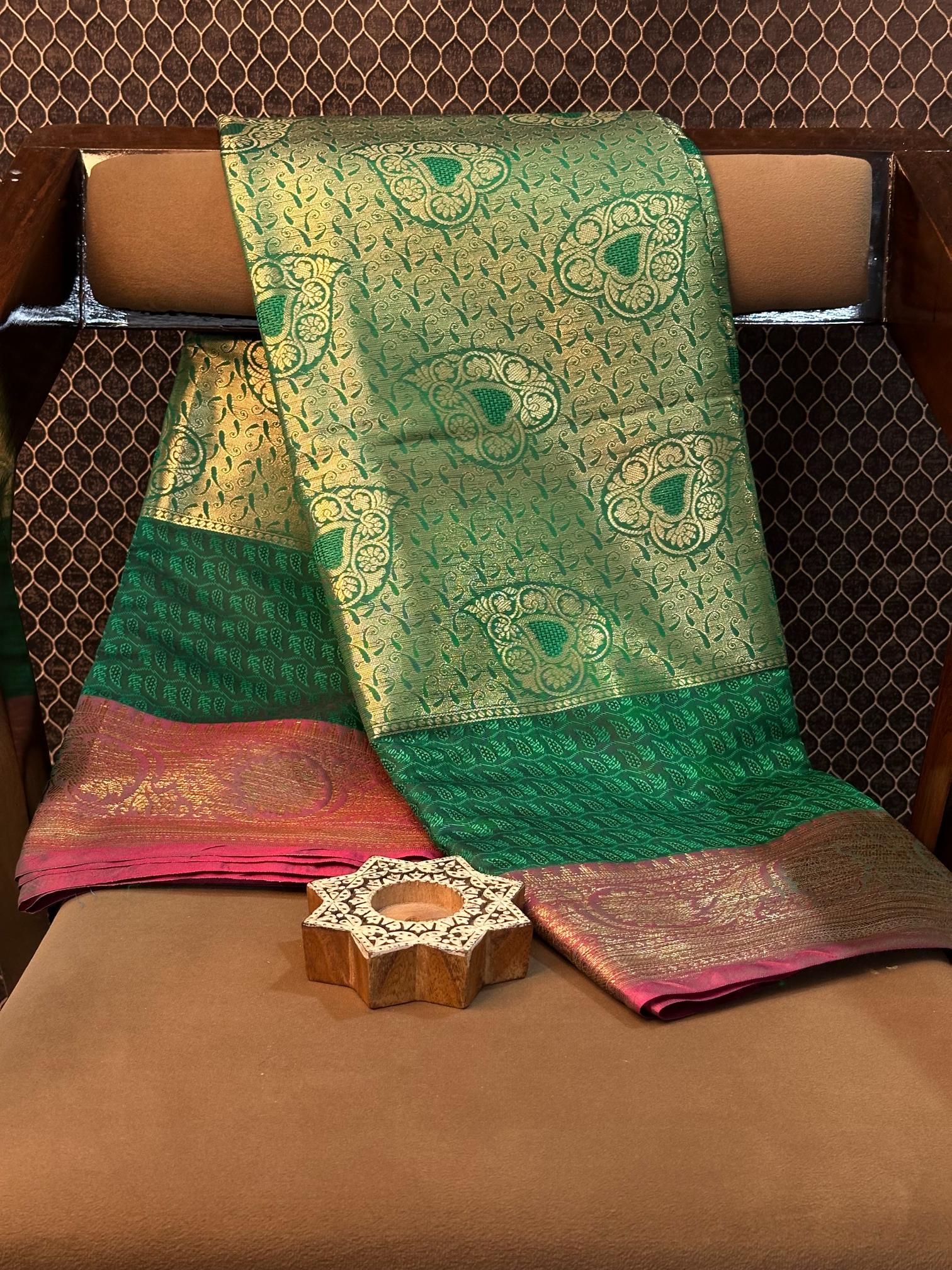Eccentric zari weave Softsilk Banarasi saree
