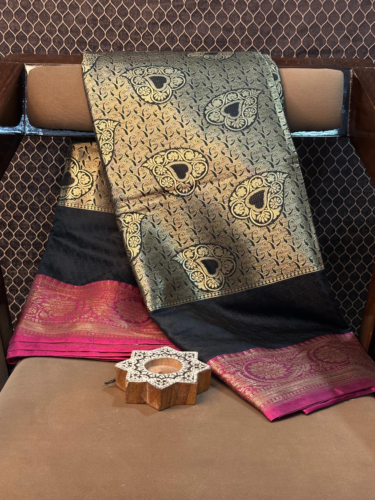 Eccentric zari weave Softsilk Banarasi saree