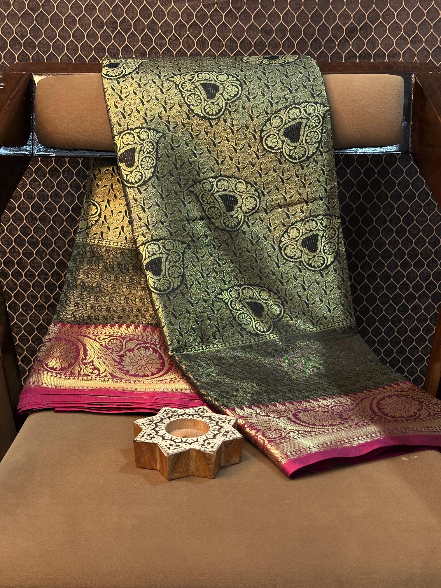 Eccentric zari weave Softsilk Banarasi saree