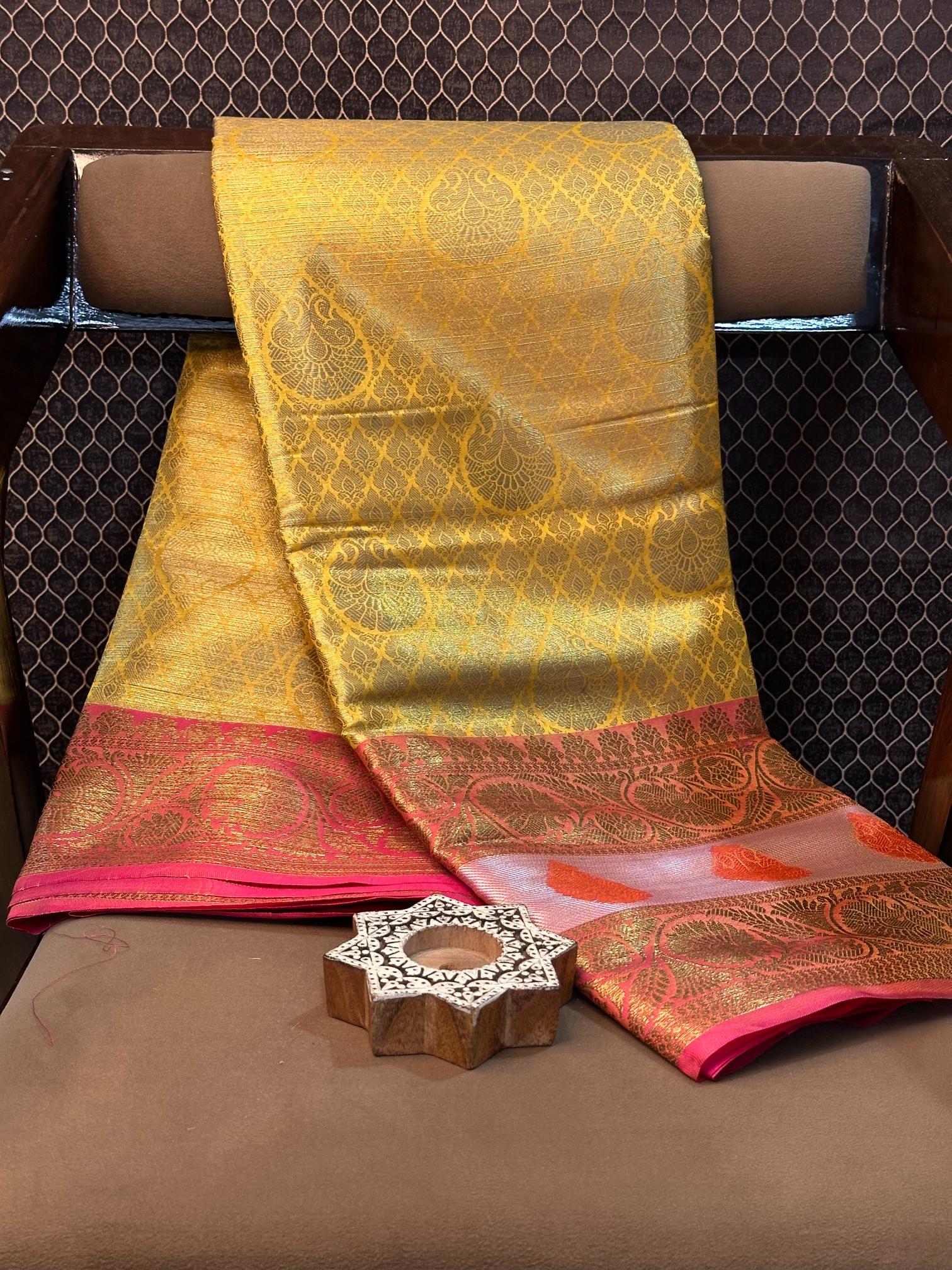 Eccentric zari weave Softsilk Banarasi saree