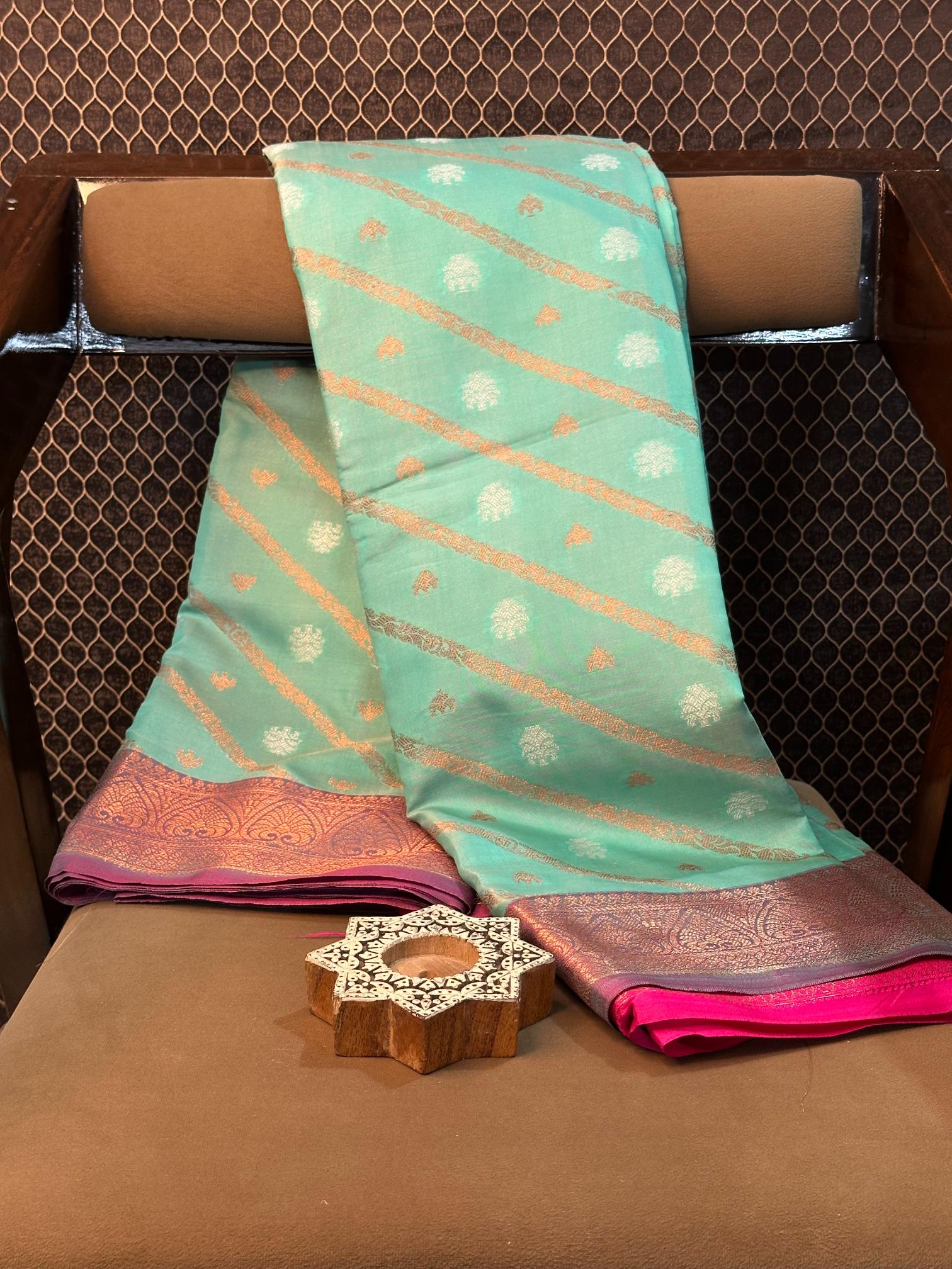 Eccentric zari weave Softsilk Banarasi saree