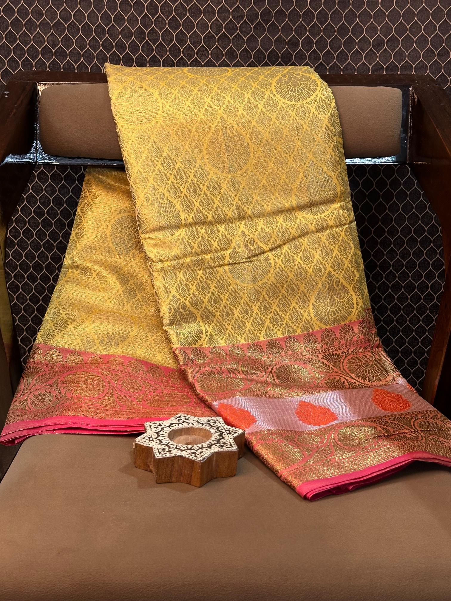 Eccentric zari weave Softsilk Banarasi saree