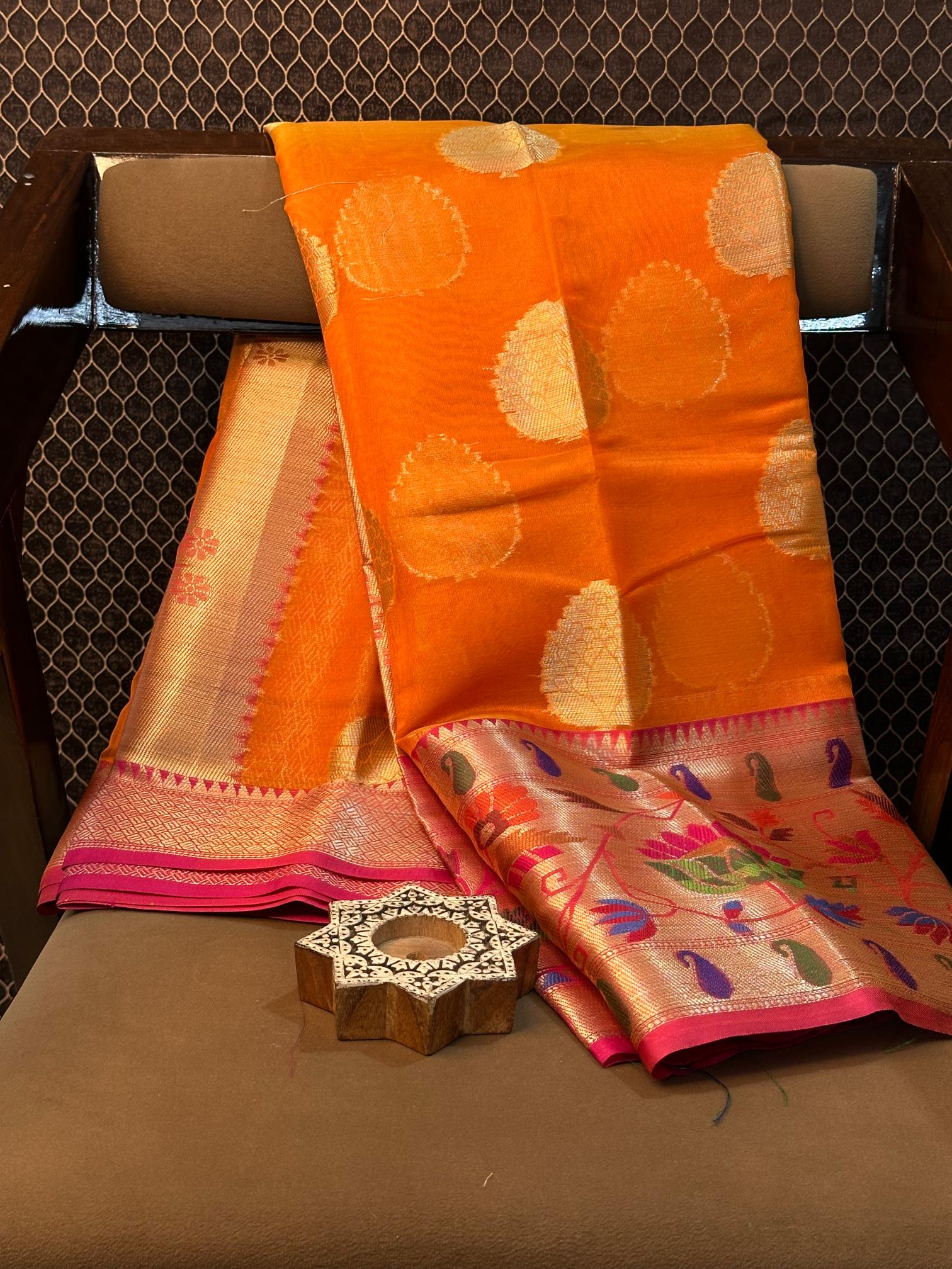 Eccentric zari weave Softsilk Banarasi saree