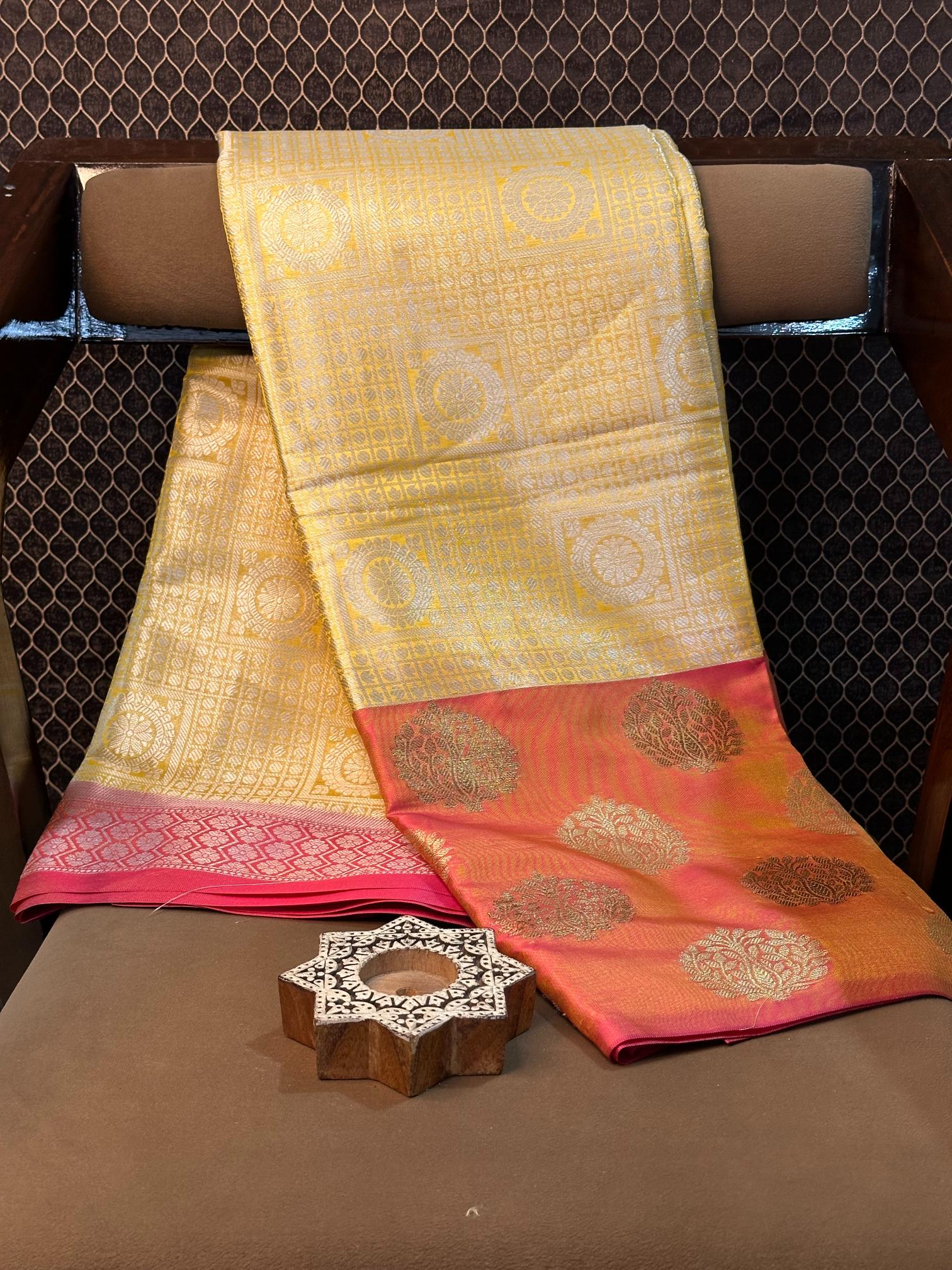 Eccentric zari weave Softsilk Banarasi saree