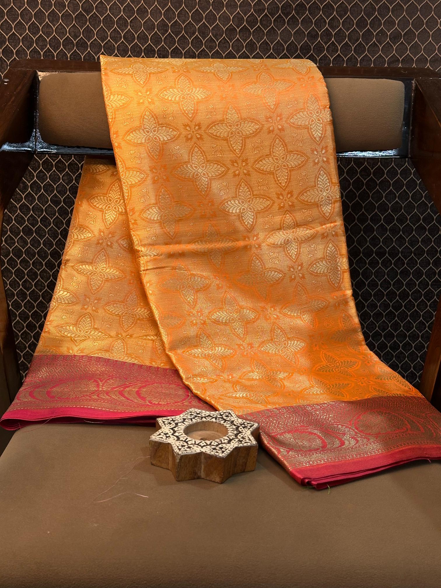 Eccentric zari weave Softsilk Banarasi saree