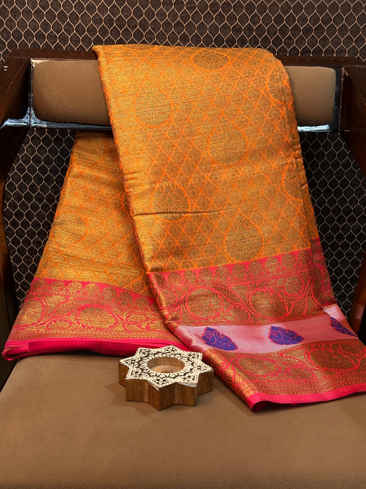 Eccentric Zari Weave Softsilk Heritage Banarasi Saree