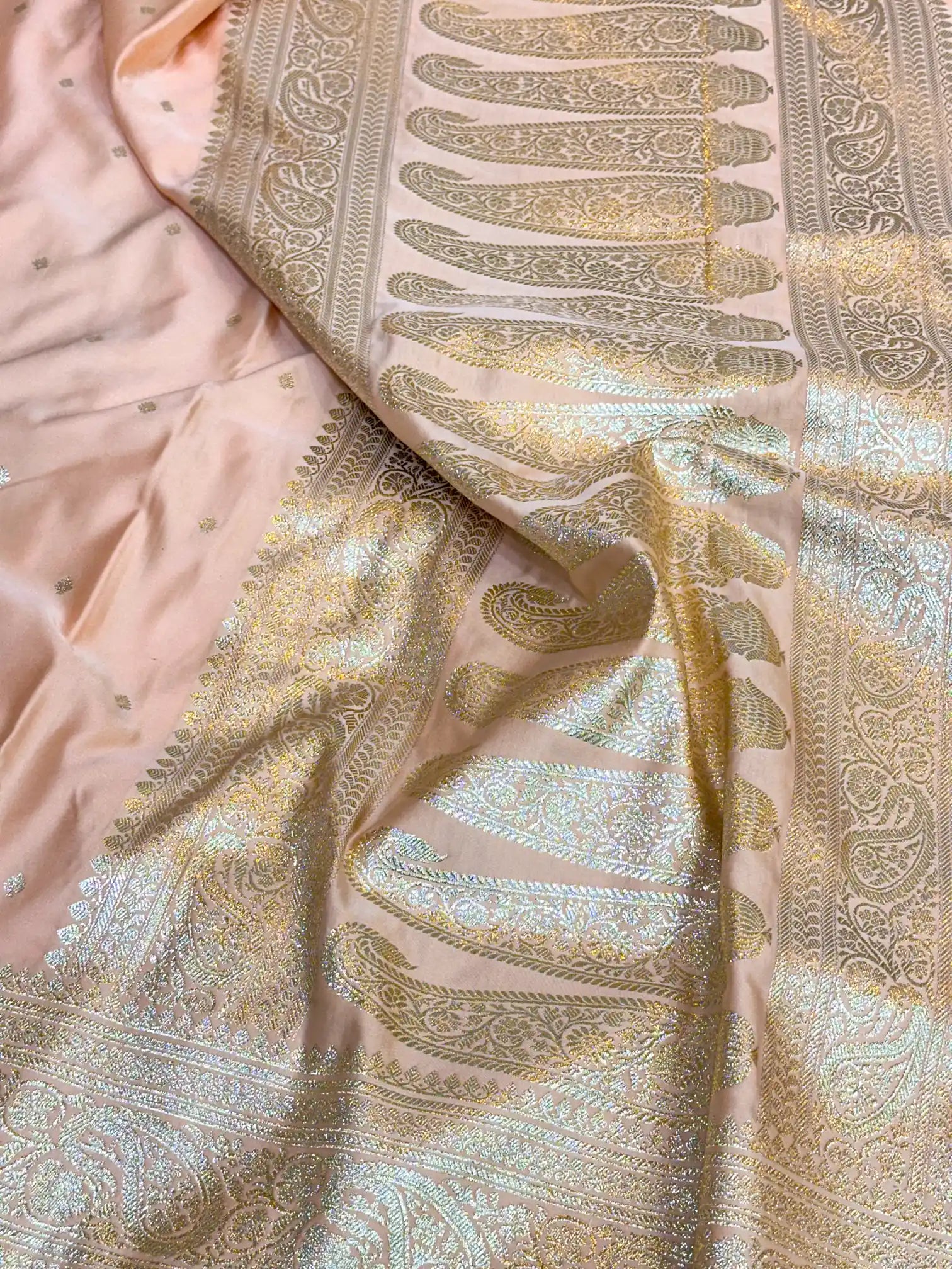 Pastel Pink Premium Mashru Katan Silk Banarasi Saree