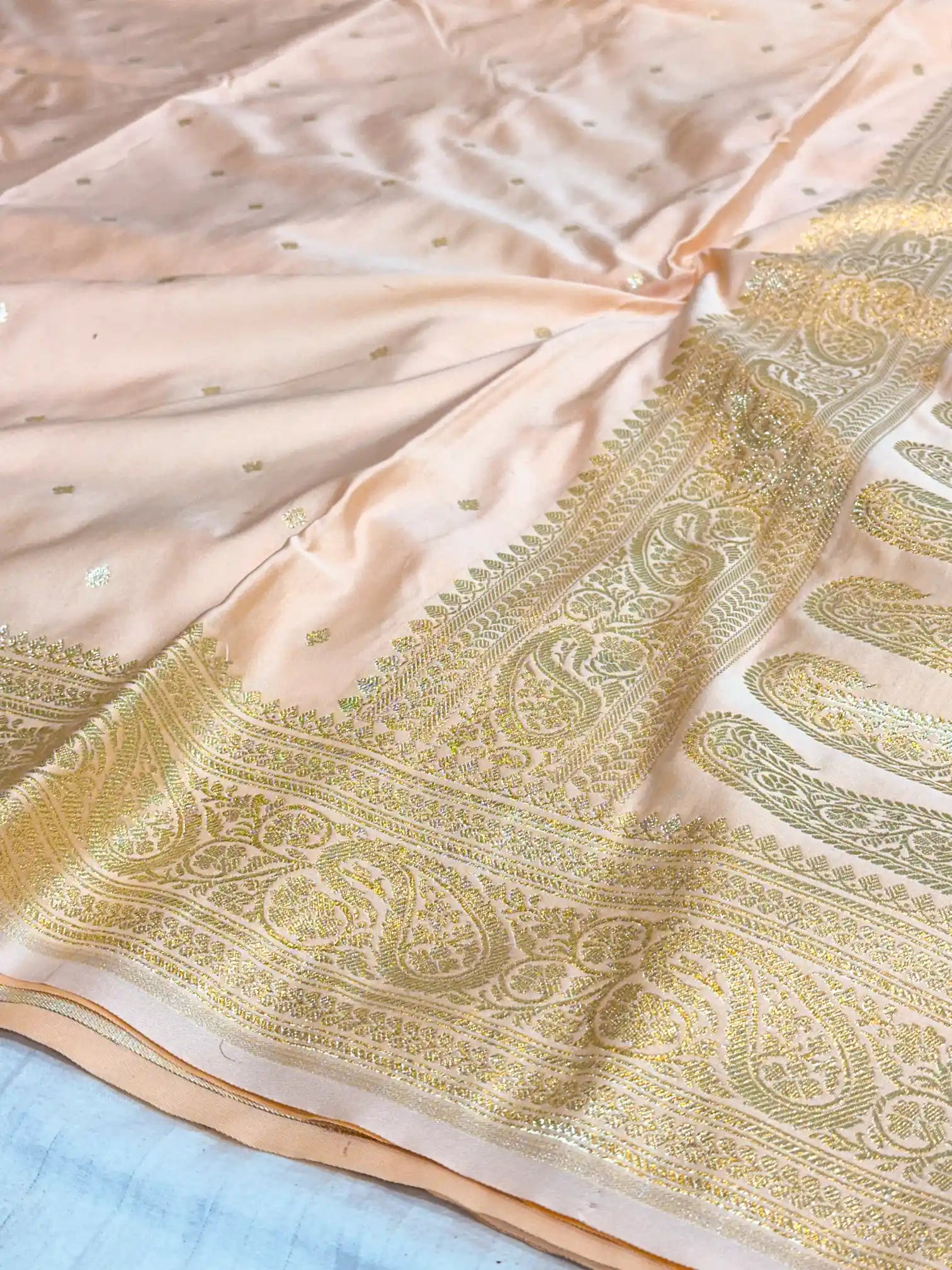 Pastel Pink Premium Mashru Katan Silk Banarasi Saree