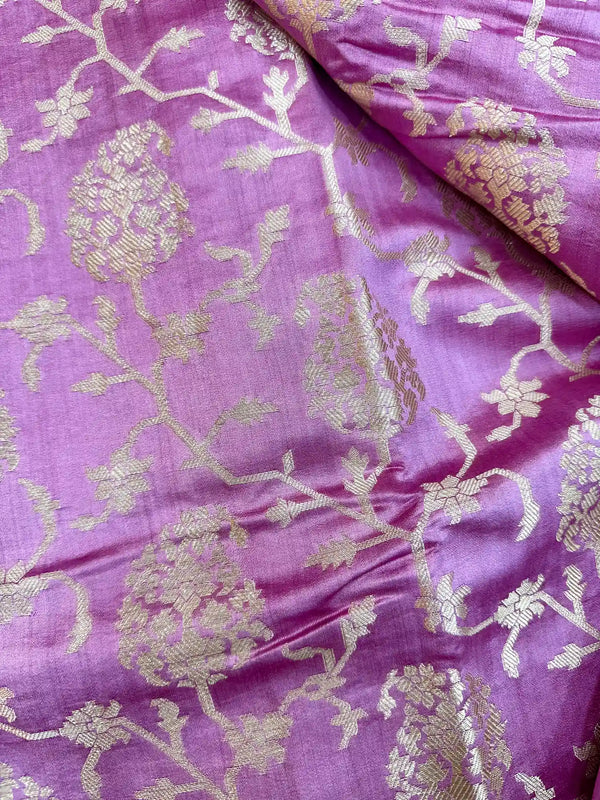 Pastel Pink Pure Chiniya Silk Banarasi Saree