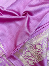 Pastel Pink Pure Chiniya Silk Banarasi Saree