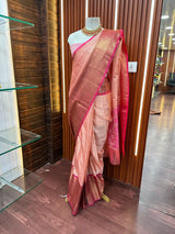 Peach Kanchi Kora Ready to Wear Banarasi Saree