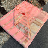 Peach Organza Silk Traditional Banarasi Saree