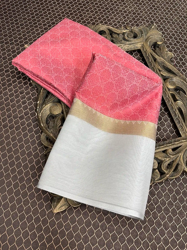 Beautiful Soft Cotton Zari Buta Banarasi Saree