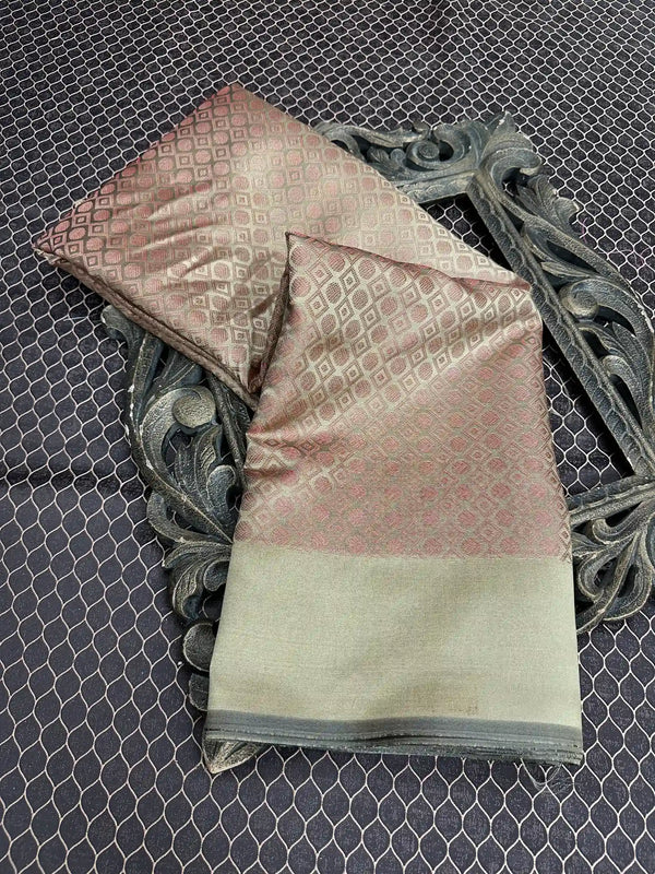 Beautiful Soft Cotton Zari Buta Banarasi Saree