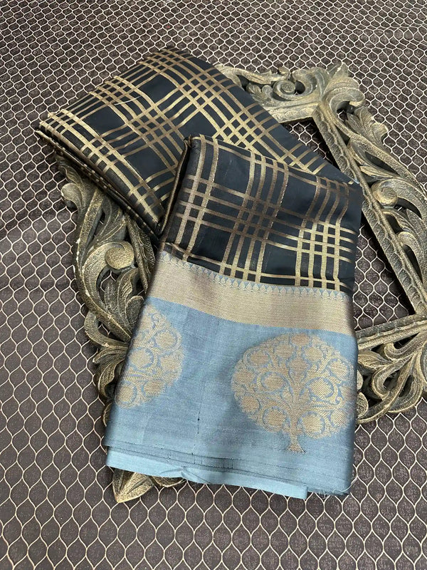 Beautiful Soft Cotton Zari Buta Banarasi Saree