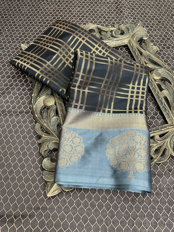 Beautiful Soft Cotton Zari Buta Banarasi Saree