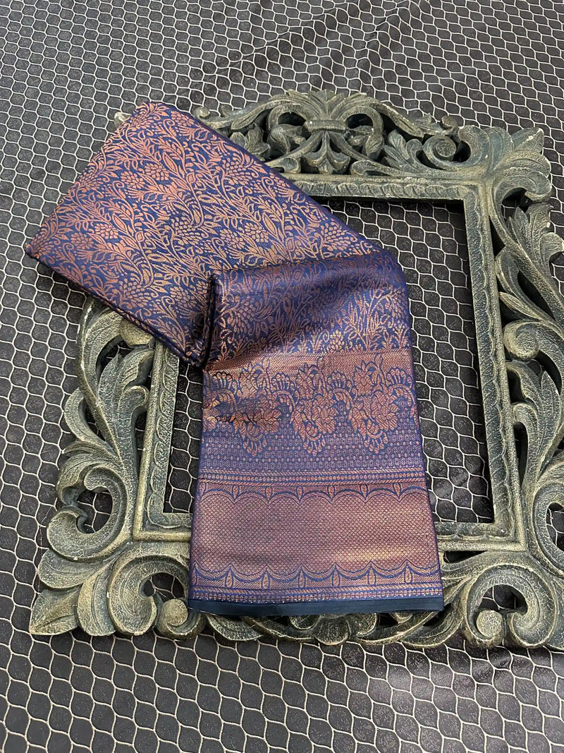 Beautiful Soft Cotton Zari Buta Banarasi Saree