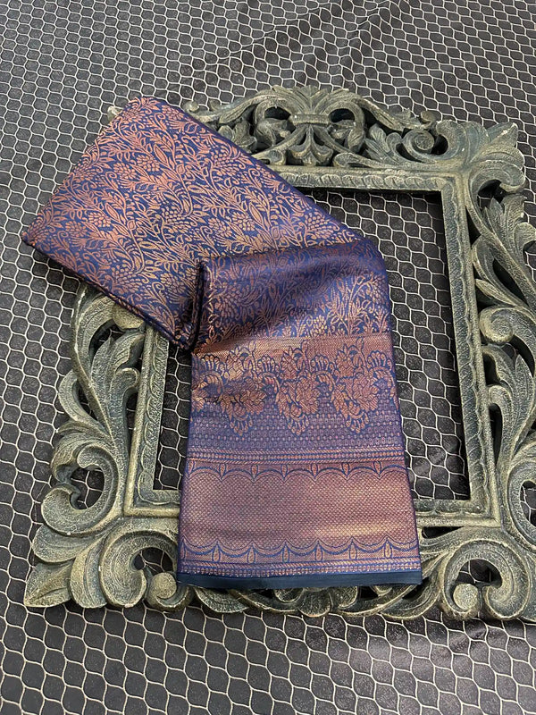 Beautiful Soft Cotton Zari Buta Banarasi Saree