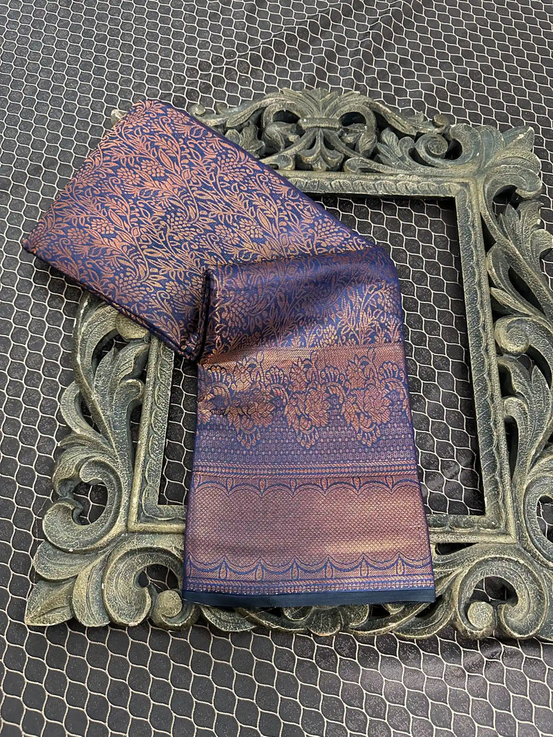 Beautiful Soft Cotton Zari Buta Banarasi Saree