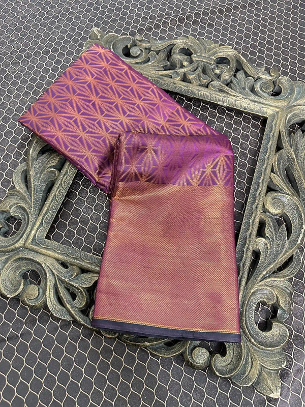 Beautiful Soft Cotton Zari Buta Banarasi Saree